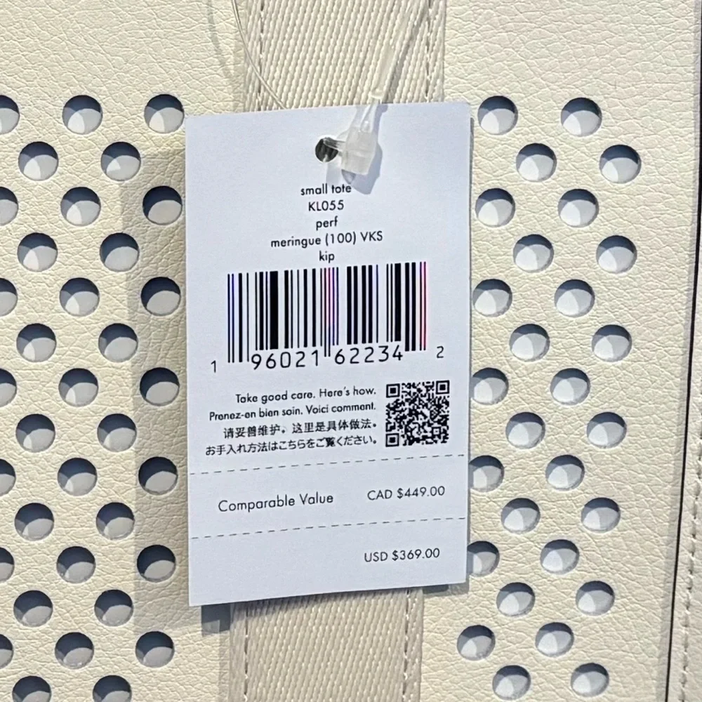 Kate Spade NWT Kip Perforated Leather Tote in Meringue Cream - Picture 11 of 11